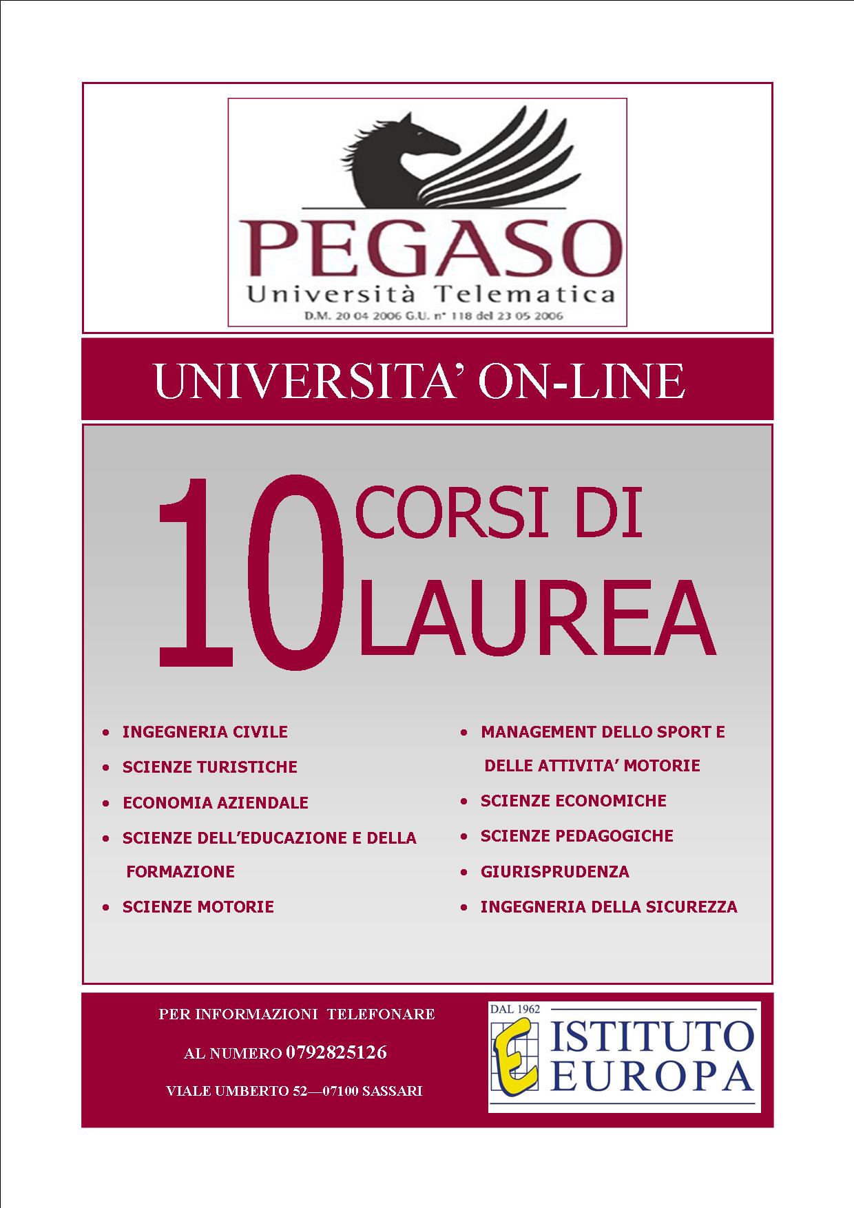 UNIVERSITA’ ONLINE PEGASO Istituto Europa Scuole Paritarie